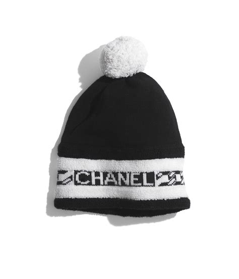 chanel beanie hat uk|Chanel ecru headwear.